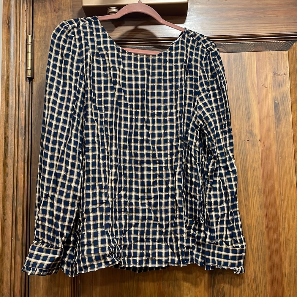 Plaid glittery top